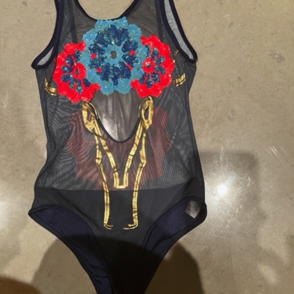 ATAVARIA - swimsuit - Embelisshed and mesh front. size small New No Tag - Picture 8 of 11